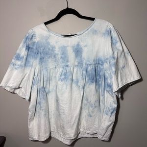 Old Navy Tie Dye Denim Baby Doll Top